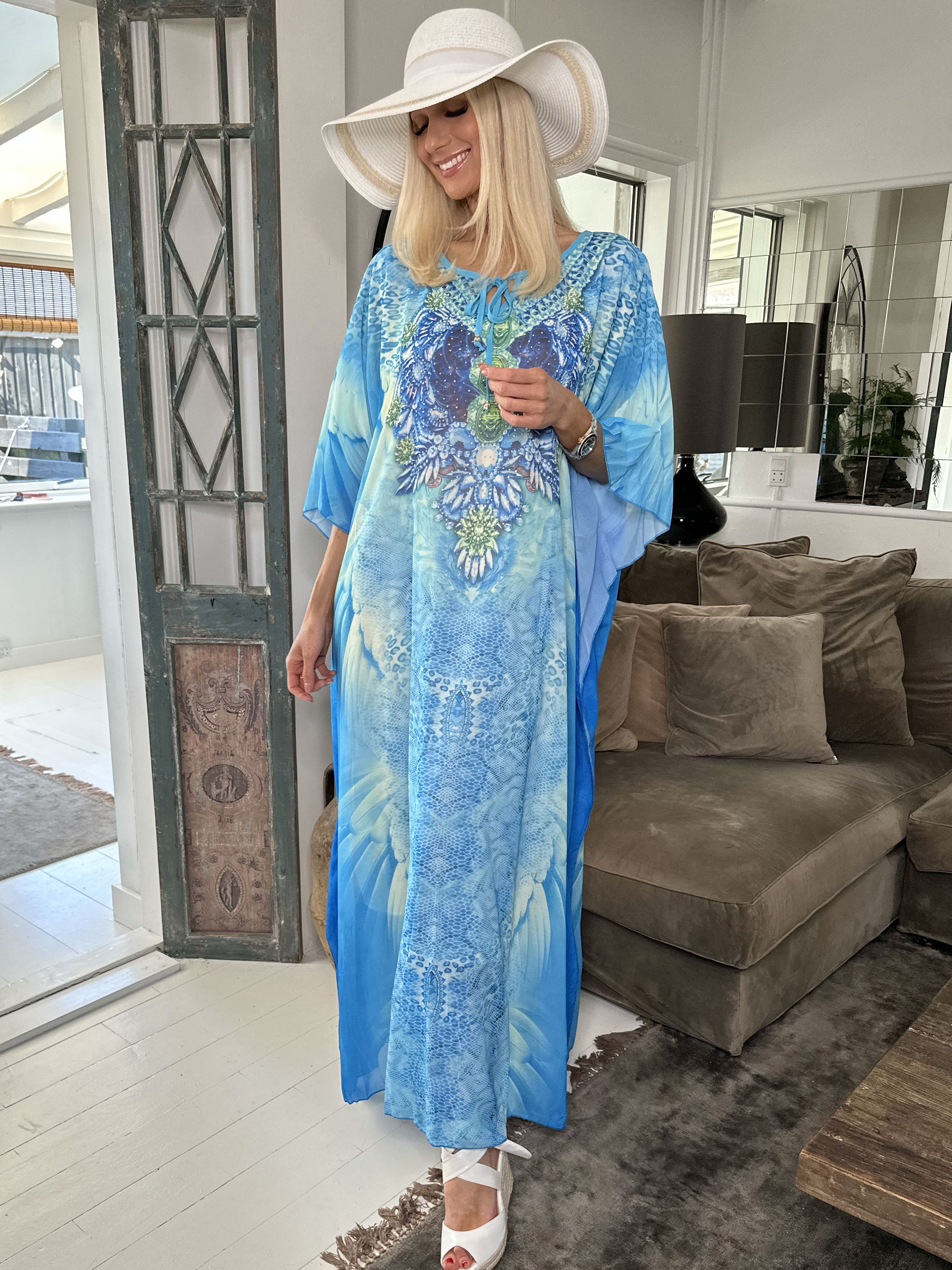 Sasha Snake - Lång tunika med ormmönster och strass